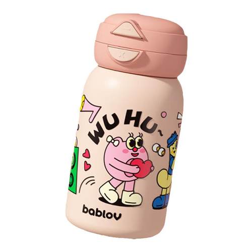 bablov儿童保温杯女生高颜值大容量便携吸管杯子学生水杯生日礼物