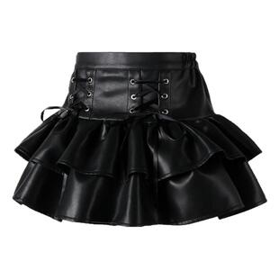 女童半身裙儿童爵士舞皮裙短裙女孩百褶裙裙子街舞表演服春秋新款