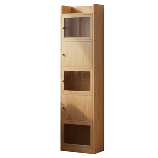 实木书架落地置物架儿童书柜角落窄柜客厅储物边柜不占空间绘本架