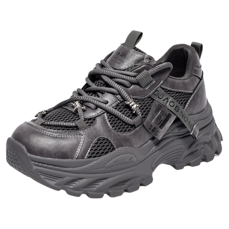 宽胖脚肥大码女鞋41-43老爹鞋2025秋季新款透气厚底休闲鞋2985-2