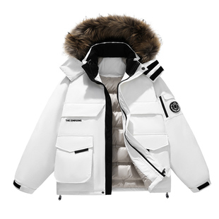 【王奕同款】辛普森一家短派克羽绒服外套冬季加厚防风连帽情侣