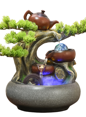 假山流水生财摆件循环水景