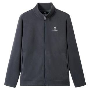 骆驼男装冲锋衣内胆抓绒衣外套保暖男款户外加厚新款加绒立领上衣