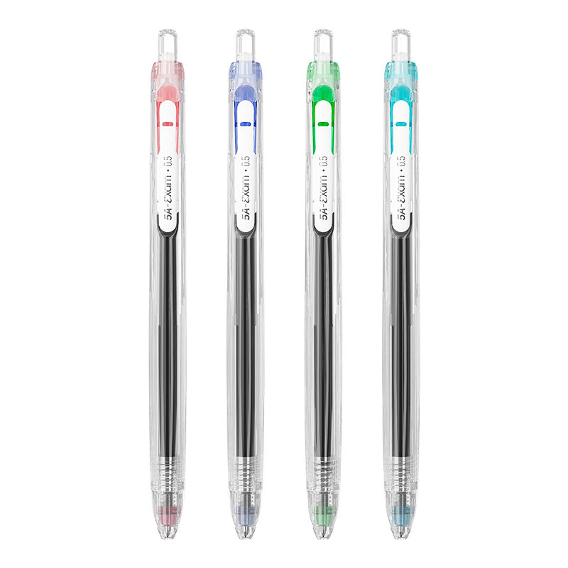 点石制笔5A备考笔按动双珠静音子弹头学生用0.5mm黑芯速干5a碳素笔练字刷题考试专用中性笔水笔5A-S