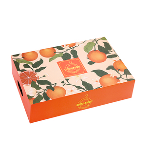 橙子包装盒礼盒空盒子通用烫金款脐橙7-10斤装高端手提礼品盒批发