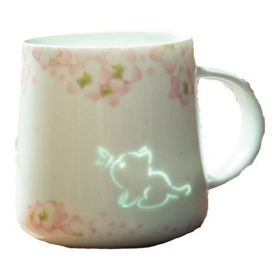 原木河原创樱花猫蝶陶瓷马克杯