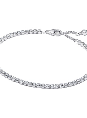 Pandora潘多拉闪耀网球手链银色素链恒耀之美精致礼物