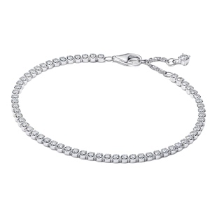 [新年礼物]Pandora潘多拉闪耀网球手链银色素链恒耀之美精致