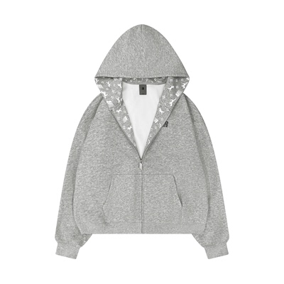 FDR官方店美式印花开衫连帽卫衣