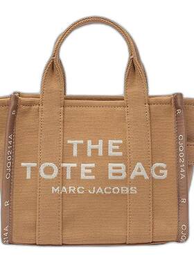 欧洲直邮Marc Jacobs/玛亚科布 女士驼色棉字母徽标Logo手提包