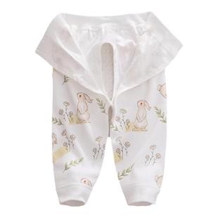 新生婴儿开裆裤春秋分体纯棉冬季薄款宝宝按扣式可调节裤春秋外穿