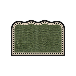 中古风高级绿色入户门垫玄关地垫家用门口大门防滑免洗门垫可裁剪