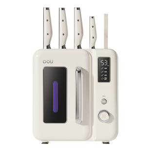 OOU大白熊德国不锈钢钛刀组合厨房切菜刀家用烘干筷子消毒机刀架