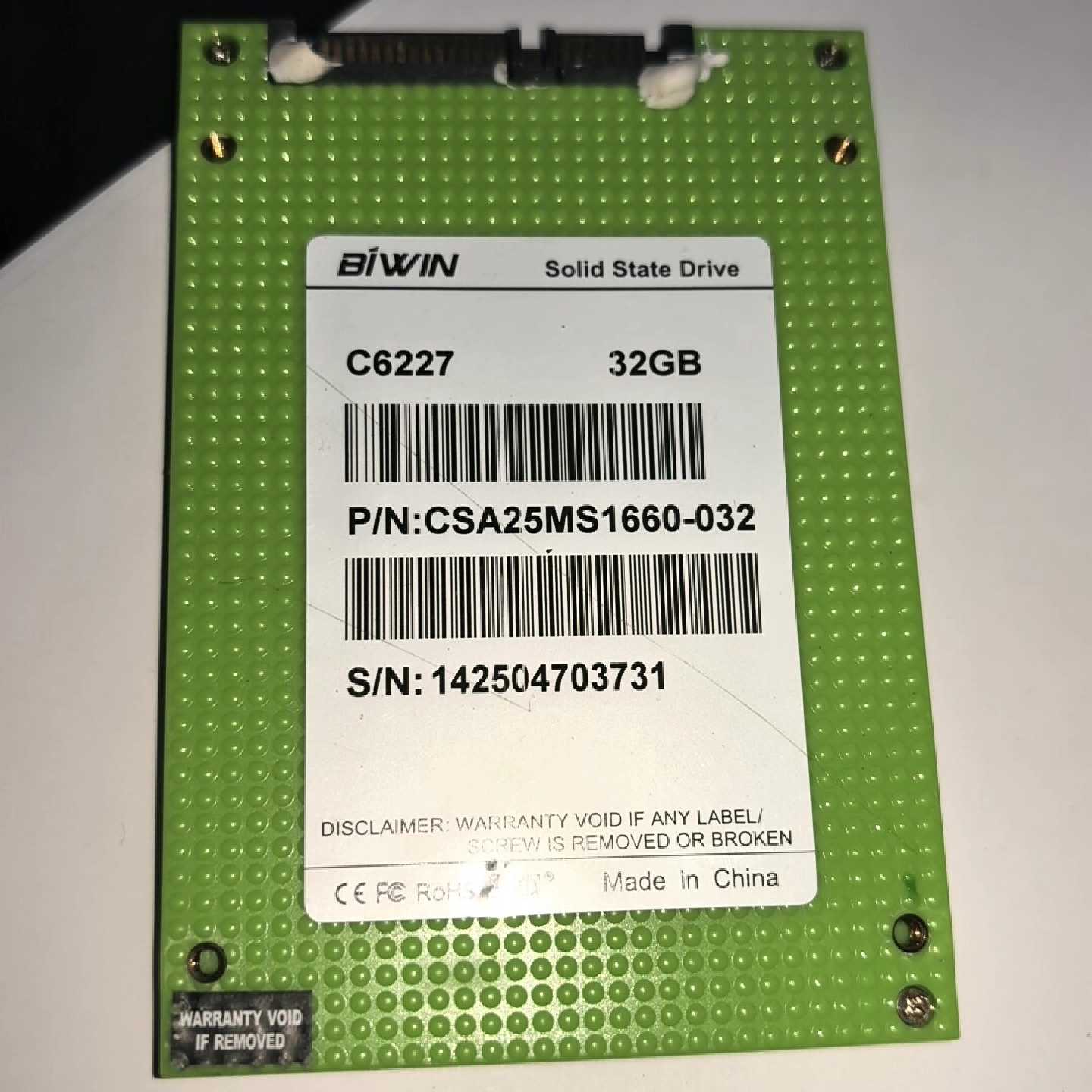 BIWIN百维C6227 32GB固态硬盘，SATA接口，型&mdash;议价