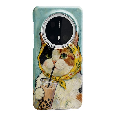 头巾奶茶适用华为mate70pro手机壳40/60/50/P60韩国涂层半包硬壳pura70原创新款art/pura70ultra