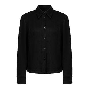 IMM尹默春三醋酸面料杨柳绉肌理感缎面宽松衬衫上衣女