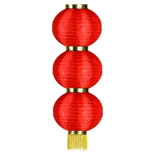 户外防水大红灯笼串三四五绸布拉丝连串灯笼折叠舞蹈新年装饰灯笼
