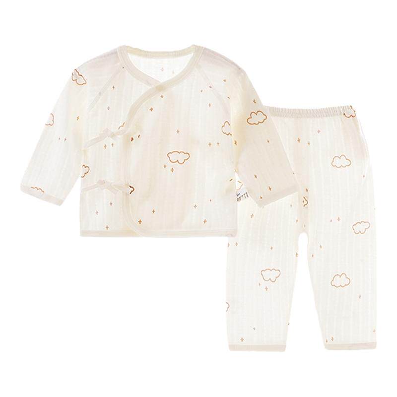 婴儿分体套装夏季薄款上衣裤子宝宝纯棉居家衣服裤子和尚服空调服