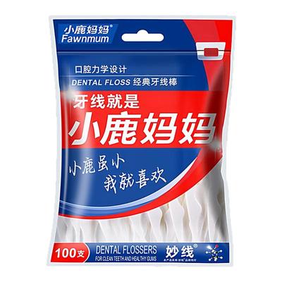 小鹿妈妈力学牙线100支拉链袋装*1袋-H