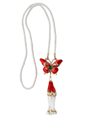 新年礼物手工宋锦珍珠项链发夹系