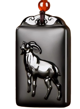 天然和田墨玉十二生肖守护神吊坠