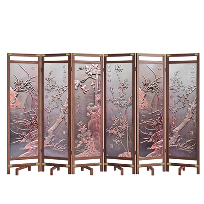 新中式屏风隔断客厅实木折叠移动办公室山水遮挡玄关进门2025新款