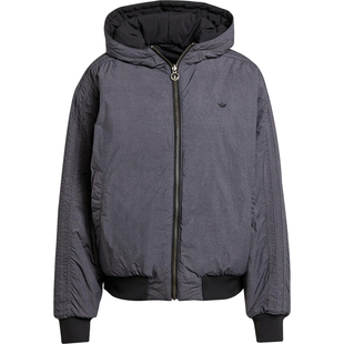 Adidas/阿迪达斯正品三叶草女士保暖宽松双面穿连帽棉服KC1686