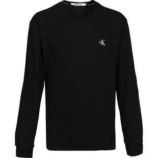 Calvin Klein男士2025新款秋季上衣CK潮流logo印花全棉长袖T恤男