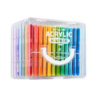 touch color直液式丙烯马克笔小学生美术专用不透色可叠色幼儿园儿童可水洗水彩笔120色彩色绘画笔新年礼物
