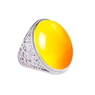 S925纯银戒指空托男镶嵌绿松石蜜蜡封底镂空银饰戒托18*25 18*23