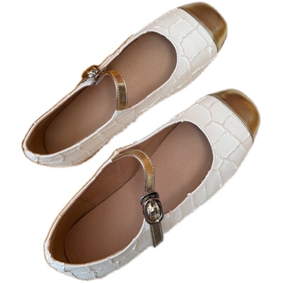 拼色小皮鞋本初2024新款小香风