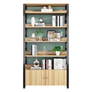 书架落地钢木家用卧室收纳书柜子组合铁艺简约储物货架多层置物架