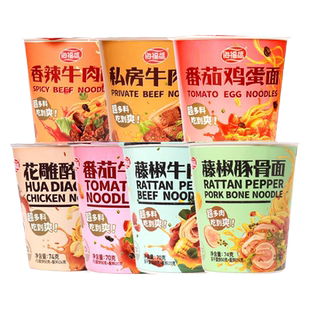 海福盛FD冻干方便面整箱组合装速食非油炸藤椒醉鸡杯面牛肉味泡面