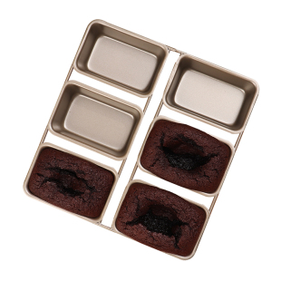 6连方形布朗尼烤盘蛋糕模具Brownie18格长方形吐司面包烘焙不粘盘