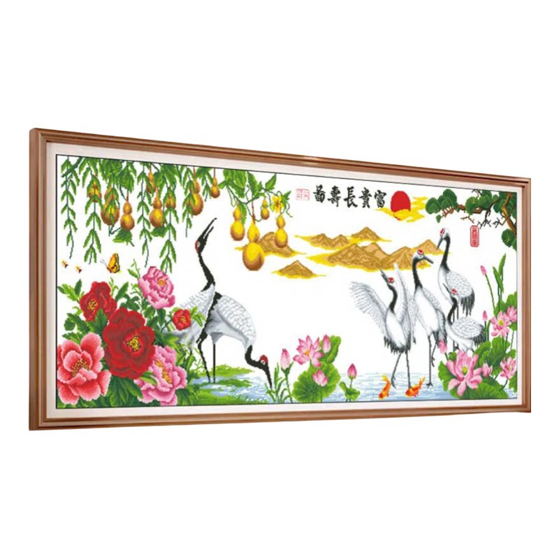 分好线富贵长寿图十字绣2026年新款线绣刺绣适合客厅手工自己绣