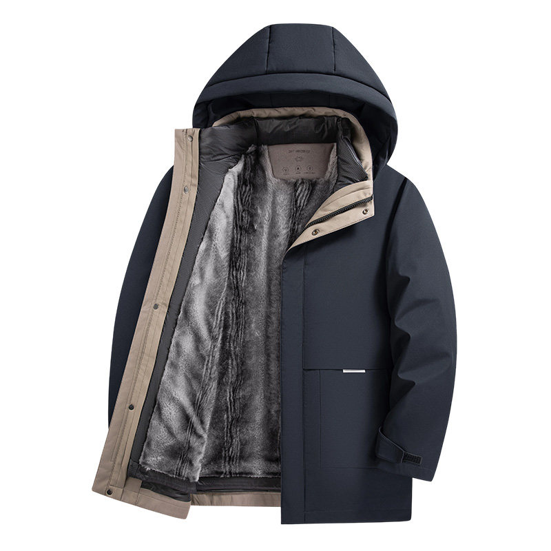罗蒙男士鹅绒可脱卸内胆羽绒服