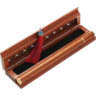 黄梨木质线香盒家用室内香炉随身香筒底座一体熏香檀香便携卧香盒