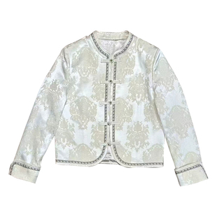 2026新款女春季外套短款新中式套装大码胖mm高档上衣阔腿裤两件套