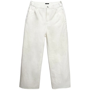 陈小满原创设计白色直筒阔腿裤女2026春季新款通勤宽松牛仔裤子