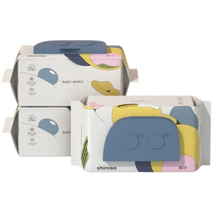 爽然新生儿宝宝手口专用湿巾加大加厚湿纸巾实惠便携家用大包装