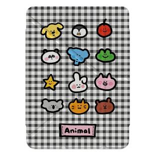日韩黑白格小动物Y型磁吸可拆卸分离iPad11保护套新款Air6/5适用苹果iPad10保护壳2025mini7平板Pro11寸女款