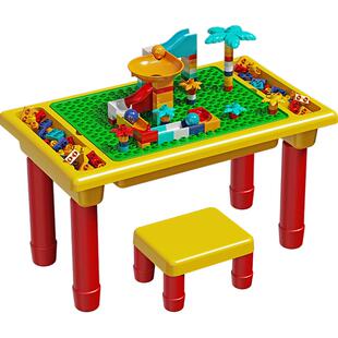 儿童多功能小桌子1一2岁宝宝0到3塑料积木大颗粒益智拼装婴儿玩具