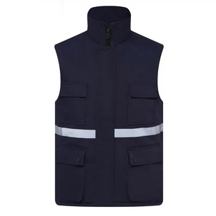 中远大船厂秋冬劳保棉马甲工作服男女帆布加厚保暖工地汽修棉马甲