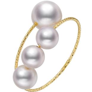 Meluxe追月akoya海水珍珠戒指女设计感弹力珍珠素戒2025新款