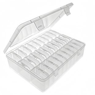 拼豆美甲工具收纳盒手工串珠米珠散珠大容量透明塑料盒子饰品DIY