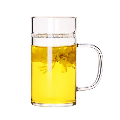 包邮10个耐热玻璃月牙一体茶杯