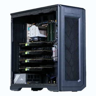 至强四卡4-1 3090/V100/RTX8000/5000Ada/A100静音水冷服务器主机