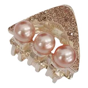 韩国时尚设计感小号抓夹网红三角形水钻珍珠发夹刘海侧边夹顶夹新