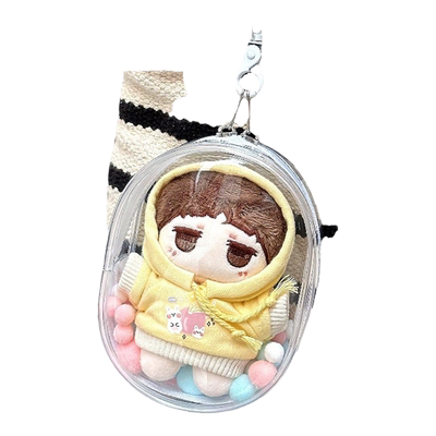 10cm娃包外出遛娃pvc透明适用15cm20cm公仔包棉花娃娃展示收纳包