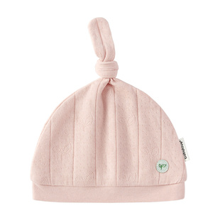 babylove婴儿胎帽春秋季新生儿纯棉提花帽子初生宝宝满月护囟门帽